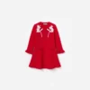 Red Flower Trim Dress
