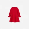 Red Flower Trim Dress