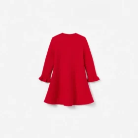 Red Flower Trim Dress