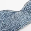 Rhinestone Croc Effect Denim Bralette