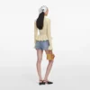 Rhinestone Croc Effect Denim Shorts