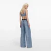 Rhinestone Croc Effect Denim Bralette