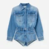 Rhinestone Denim Playsuit