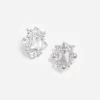 Silver Crystal Cluster Earrings Silver Crystal Cluster Earrings