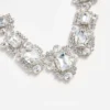 Silver Crystal Cluster Necklace