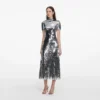 Silver Gradient Sequin Midi Dress Silver Gradient Sequin Midi Dress
