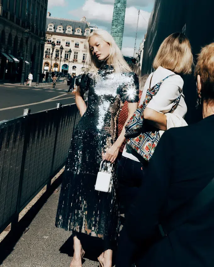 Silver Gradient Sequin Midi Dress Silver Gradient Sequin Midi Dress