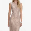 Silver Rhinestone Mesh Midi Dress