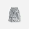 Silver Sequin Tiered Skirt