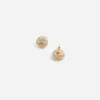 Small Gold Crystal Knot Earring