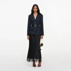 Tailored Blazer Satin Midi Dress