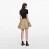 Tan Cotton Mini Skirt