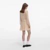 Tan Pleated Georgette Mini Dress Tan Pleated Georgette Mini Dress
