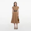 Tan Twill Belted Midi Dress Tan Twill Belted Midi Dress