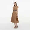Tan Twill Belted Midi Dress Tan Twill Belted Midi Dress