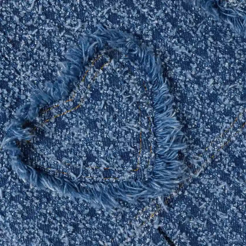 Textured Denim Heart Trim Dress Textured Denim Heart Trim Dress