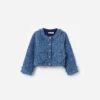 Textured Denim Heart Trim Jacket