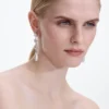 Tiered Crystal Pearl Droplet Earrings