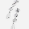 Tiered Crystal Pearl Droplet Earrings
