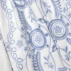 White And Blue Embroidered Midi Skirt