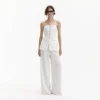 White Bandeau Crepe Jumpsuit