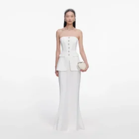 White Bandeau Maxi Dress