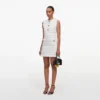 White Boucle Sleeveless Mini Dress