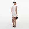 White Boucle Sleeveless Mini Dress