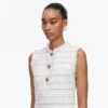 White Boucle Sleeveless Mini Dress