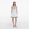 White Contrast Trim Knit Mini Dress White Contrast Trim Knit Mini Dress