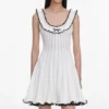 White Contrast Trim Knit Mini Dress White Contrast Trim Knit Mini Dress