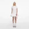White Cotton Asymmetric Mini Dress