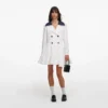 White Cotton Double Breasted Mini Dress