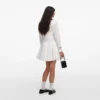 White Cotton Double Breasted Mini Dress
