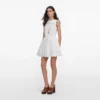 White Cotton Embroidered Mini Dress