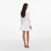 White Cotton Gathered Mini Dress White Cotton Gathered Mini Dress