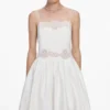 White Cotton Lace Trim Midi Dress