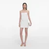 White Crepe 3D Sequin Flower Mini Dress White Crepe 3D Sequin Flower Mini Dress