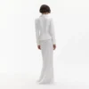 White Crepe Tailored Maxi Dress