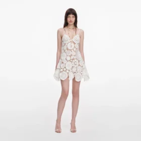 White Crochet Mini Dress