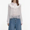 White Georgette Lace Blouse