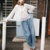 White Georgette Lace Blouse
