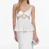White Georgette Satin Maxi Dress