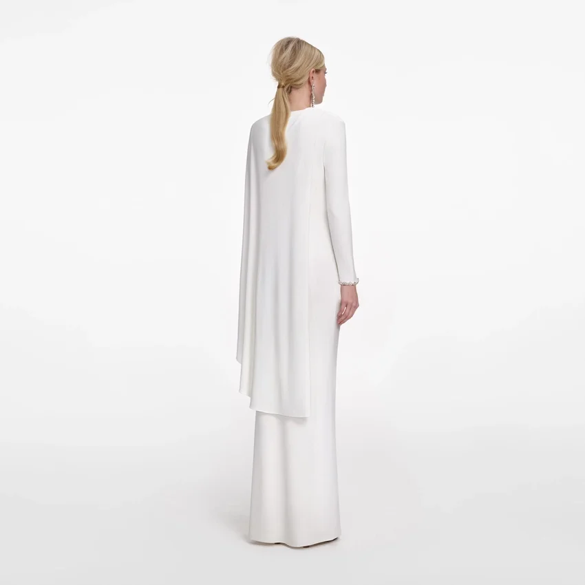 White Jersey Drape Maxi Dress White Jersey Drape Maxi Dress
