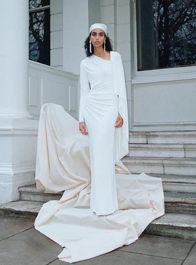 White Jersey Drape Maxi Dress White Jersey Drape Maxi Dress