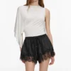 White Jersey Drape Top