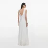 White Jersey Ruched Maxi Dress