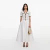 White Knit Linen Midi Dress White Knit Linen Midi Dress