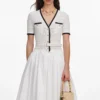 White Knit Linen Midi Dress White Knit Linen Midi Dress