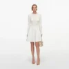 White Knit Pleated Twill Mini Dress White Knit Pleated Twill Mini Dress